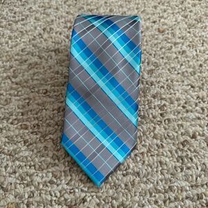 Van Heusen Checker Tie Blue‎ Gray 3.25x55 Stripes